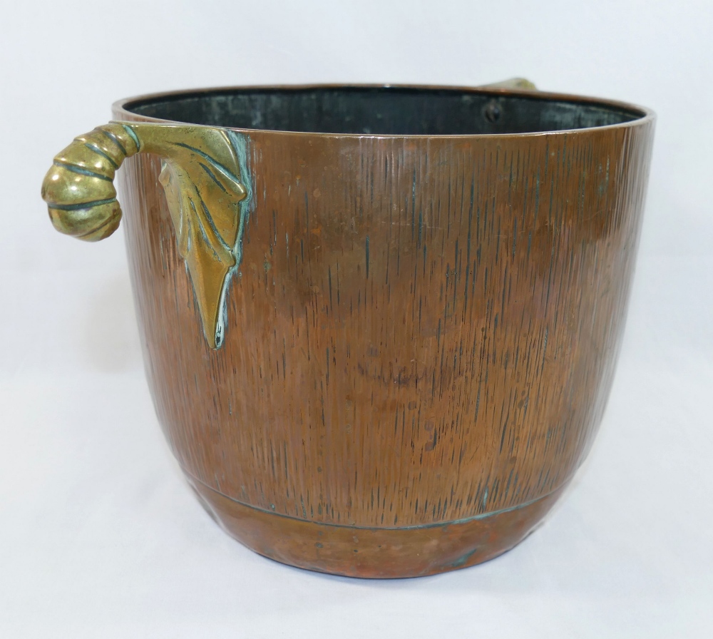 A WMF copper wine cooler/ice bucket, the sides with textured finish, fitted with two cast brass - Image 2 of 2