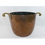 A WMF copper wine cooler/ice bucket, the sides with textured finish, fitted with two cast brass