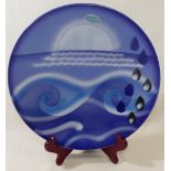 A Poole Pottery limited edition dish from 'The Elements' series entitled 'Water', designed by