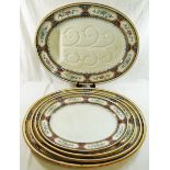 A large quantity of Minton 'Chinese Key' dinnerware comprised of two large oval serving plates, 55cm