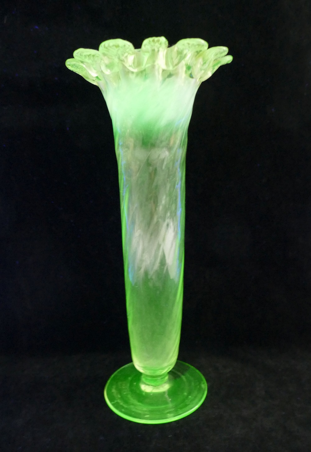 Two Victorian uranium glass vases, each 25cm high CONDITION REPORTS & PAYMENT DETAILS IMPORTANT *