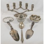 A set of German Art Deco silver plated cutlery, marked 'Martin 90' with factory stamp, comprised