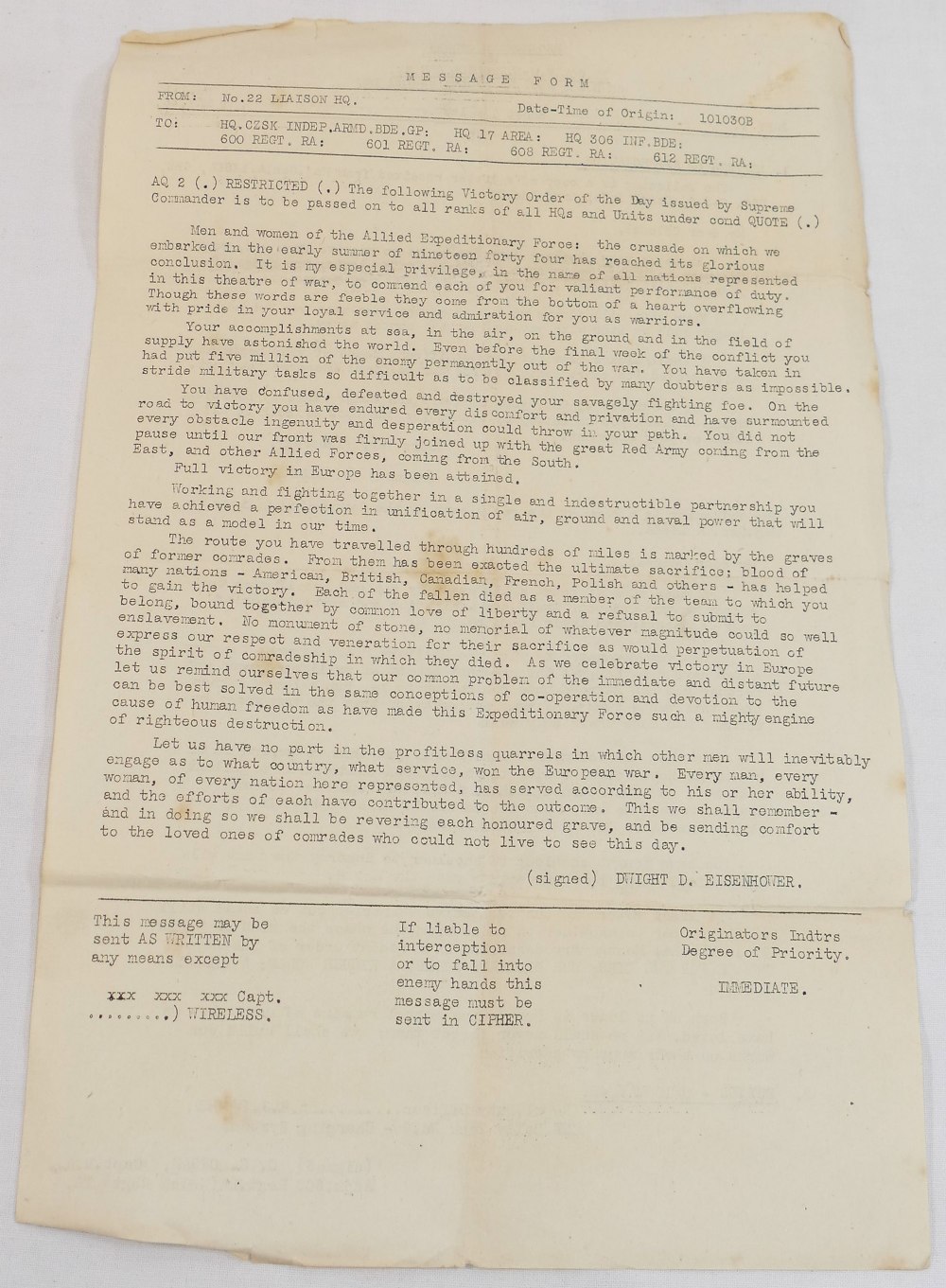 A collection of WWII related items comprised of two Regimental Orders relating to the Welch Regiment - Image 8 of 11