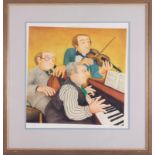 Beryl Cook (1926-2008) 'Musicians' signed limited edition print 501/650, overall size 68cm x 65cm (