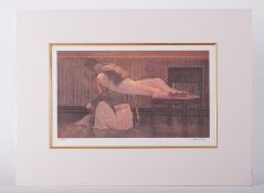 Robert Heindel, 'Deux Filles', signed limited edition print 375/500, 23cm x 40cm, unframed.