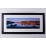A large photographic view of Salcombe, signed, 36/50, framed and glazed, overall size 77cm x 156cm.