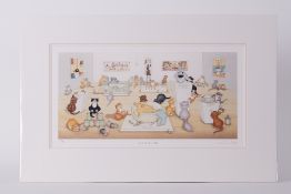 Linda Jane Smith, 'Toms at The Tate', signed limited edition print 58/95, 24cm x 50cm, unframed.