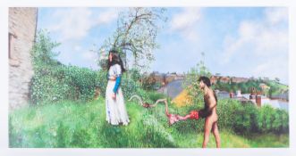 Robert Lenkiewicz (1941-2002) 'Woman Walking Away' limited edition print on canvas 002/475, 42cm x
