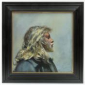 Robert Lenkiewicz (1941-2002) 'Self Portrait' oil on canvas, titled to the reverse 'Profile, Self