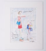 Tim Bulmer, 'Onwards Roger', signed print, 36cm x 27cm, unframed.