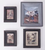 F.D. Forbes circa 1991, a group of three oil paintings largest 20cm x 17cm together with another