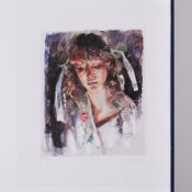 Robert Lenkiewicz (1941-2002) 'Study of Mary' signed limited edition P/P 15/35, 41cm x 35cm,