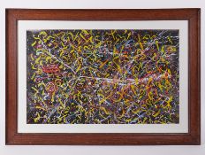 Hendrick Grise (1914-1983) mixed media on paper, 56cm x 90cm, framed and glazed.