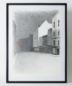 Mike Hanny (Plymouth artist) 'Ebrington Street' signed pencil sketch, 70cm x 50cm, framed and