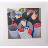 Beryl Cook (1926-2008) 'Dustbin Men' signed limited edition print 22/60 AP, 61cm x 67cm, unframed.