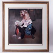 Robert Lenkiewicz (1941-2002) 'Painter with Lisa' limited edition print 198/375, signed twice,