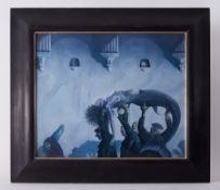 David Shanahan (modern British) 'The Mermaid', signed acrylic. 48cm x 58cm, framed and glazed.