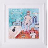 Fred Yates (1922-2008) 'Count Your Blessings' oil on canvas, signed, 39cm x 39cm, framed.