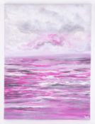 Julie Beer, 'Pink Storm' mixed media on canvas, 40cm x 30cm, unframed. Julie Beer is a local