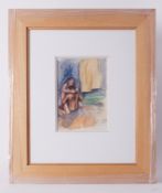 Robert Lenkiewicz (1941-2002) annotated aesthetic note, watercolour signed, text to image, 29cm x