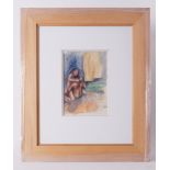 Robert Lenkiewicz (1941-2002) annotated aesthetic note, watercolour signed, text to image, 29cm x