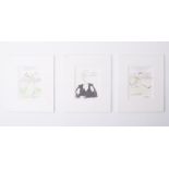 Tim Bulmer, a collection of three small signed prints 'Tearing Up The Field, Trust Me Im A Lawyer, A