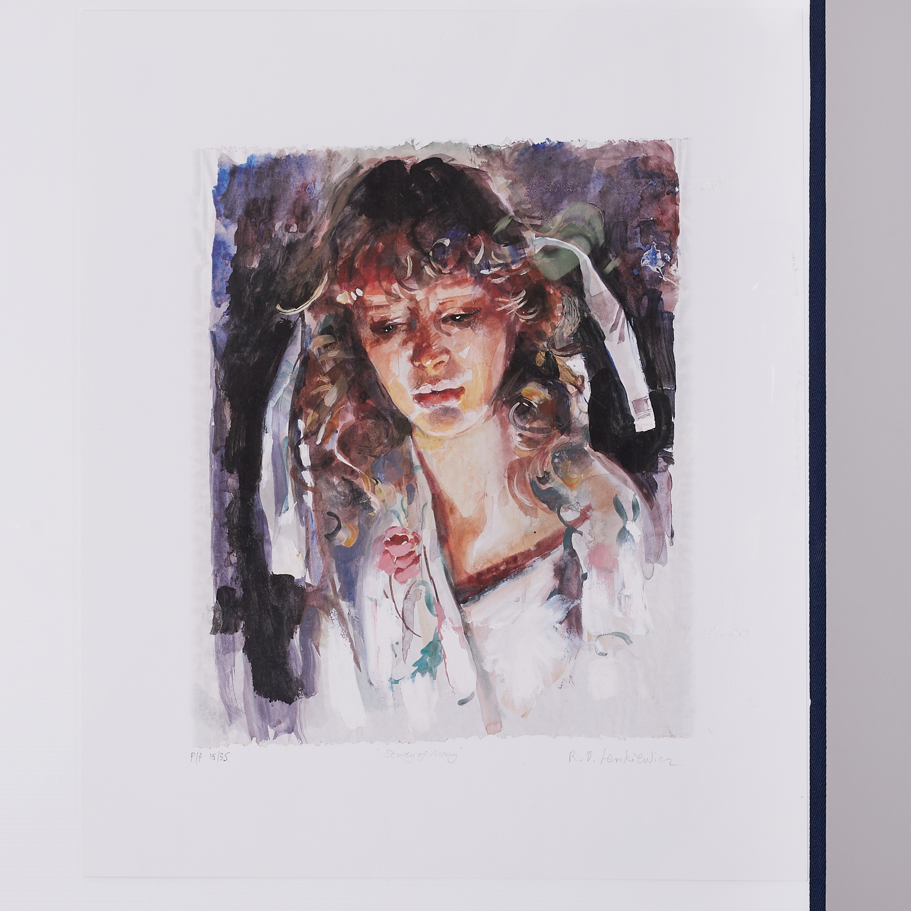 Robert Lenkiewicz (1941-2002) 'Study of Mary' signed limited edition P/P 17/35, 41cm x 35cm,