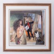 Robert Lenkiewicz (1941-2002) 'Painter with Anna / St. Antony Theme' signed limited edition print