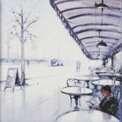 Henderson Cisz (b.1960) 'Paris Café' signed acrylic on canvas, 75cm x 75cm, framed.