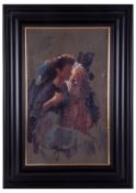 Robert Lenkiewicz (1941-2002), oil, study of tall girl, (Louise Courtnell) signed twice and