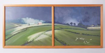 Roy North 'Approaching Storm' oil on canvas, 51cm x 125cm. For biography and further information