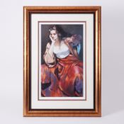 Robert Lenkiewicz (1941-2002) 'Esther Silver Locket' limited edition print 92/500, with embossed