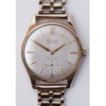 Rolex, a 9ct yellow gold gent's Rolex Precision, manual wind, bracelet stamped 375, letter d and has