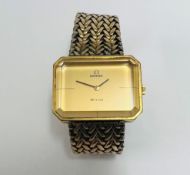 Omega, a gents gold plated 1980's DeVille wristwatch.