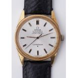 Omega, a gent's 18ct yellow gold Omega automatic Constellation, with replacement strap. 32mm,