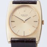 Rolex, a gent's vintage Rolex early Cellini with a yellow gold rectangular style case &