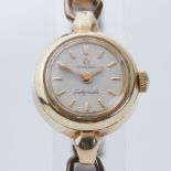 Omega, a ladies vintage gold plated Omega Ladymatic, stainless steel backplate stamped
