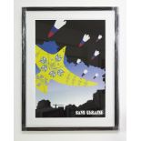 Posters against War, Poland. Giclee print titled 'Yellow Birds and Missiles'. Courtesy of Wroclaw
