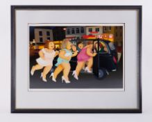 Beryl Cook (1926-2008) 'Girls In Taxi' signed limited edition print 7/60 AP, 40cm x 60cm,
