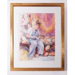 Catherine Staveley, signed watercolour 'Father of the Man', 77cm x 57cm, framed and glazed.
