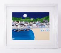 Elisa Trueman, 'it’s a Beautiful Night', acrylic on board, signed, 29cm x 39cm, framed and glazed.