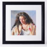 Robert Lenkiewicz (1941-2002) 'Study of Anna' signed limited edition print 160/750, 36cm x 36cm,