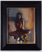 Robert Lenkiewicz (1941-2002) 'Myriam Rivera at the House' oil on board, signed and titled on the