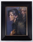 Robert Lenkiewicz (1941-2002) 'Painter with Jackie' oil on board, signed twice on the