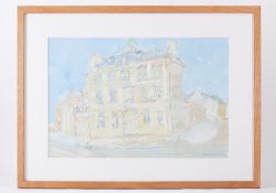 Derek Holland (1927-2014) 'Hotel de Ville at Pontrieux' signed gouache, Derek Holland 94, 55cm x