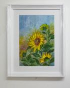 Teresa Saller, original watercolour titled 'Sunflower Field'