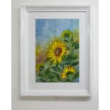 Teresa Saller, original watercolour titled 'Sunflower Field'