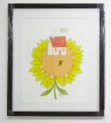 Marysya Rudska, Ukraine, Odesa. Original titled 'House, Flag & Sunflower'. Marysya is a refugee from