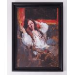 Robert Lenkiewicz (1941-2002) oil on board 'Study of Beth Dolan' titled and signed on reverse