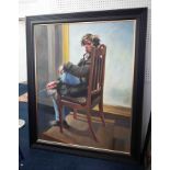 Robert Lenkiewicz (1941-2002) oil on board ‘Study of Reuben Lenkiewicz’, signed twice and